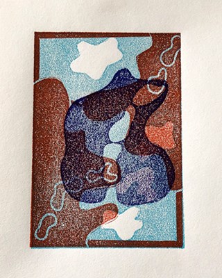 Honorable Mention: Kate Lemmers, "Layered Selves" Relief Print