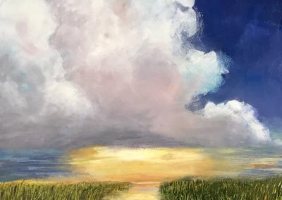 Denise Petit Caplan, The Sun will Come Out, Acrylic on board, 18"x18", $400