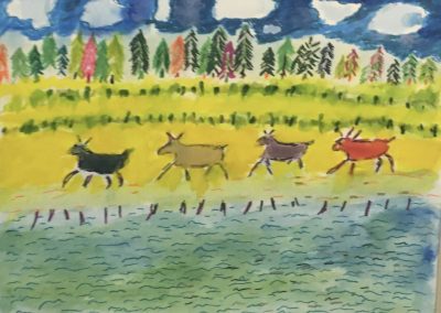 Daniel Kabakoff, Four Caribou, Watercolor paper/watercolor , 16"x20", $350