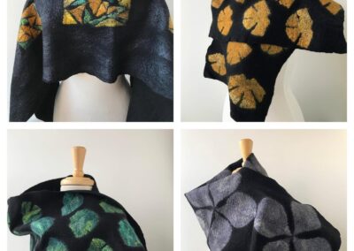 Elena Rosenberg, Hand-Felted Fiber Art Wraps / Shawls in Merino Wool & Silk, Fiber / Fine Craft, 12"x60", $320 each