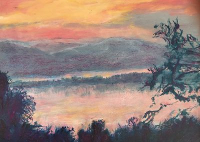 Arlene Oraby, Sunlight on the Hudson, Oil, 11"x14", $275