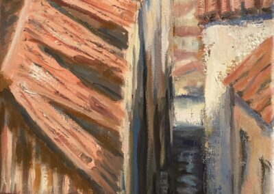 Deborah Petrucci, Above Dubrovnik, Oil on canvas, 9"x12", $300