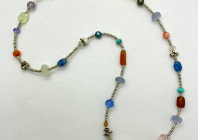 Mindy Ackerman, Necklace MWA08720, Mixed Gemstones/Silver Seed Beads/925 Silver Clasp, $60