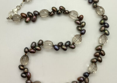 Mindy Ackerman, Necklace MWA08920, Smoky Topaz/Fresh Water Pearls/925 Silver Clasp, $145