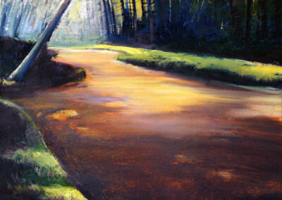 Jane Black, Placid River, Oil on canvas, 16"x20", $275