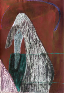 Kathleen Benton, Venice 7, Wax, dye, crayon on paper, 39"x27.5", $750