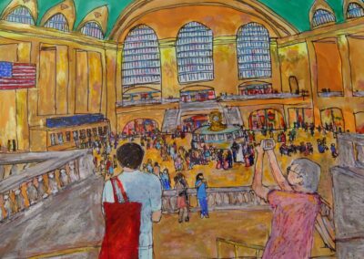 Don Sexton, Grand Central Wedding, Mixed media: Inks and oil pastels, 19"x23", $1,100