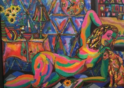 Dorothy Cancellieri, Reclining Nude, Acrylic, 18"x24", $650