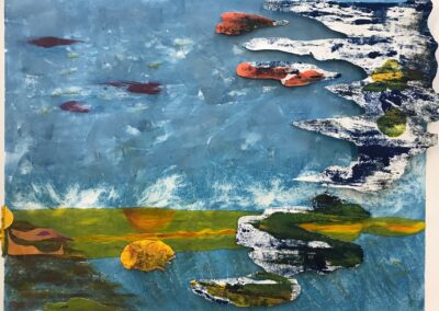 Jacqueline Lorieo, Secluded Harbor, 3-D monotype, 24"x18",$600