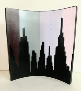 Jacqueline Lorieo, Urban Dusk, Cast glass , 7"x7"x2", $400