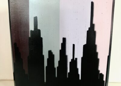 Jacqueline Lorieo, Urban Dusk, Cast glass , 7"x7"x2", $400