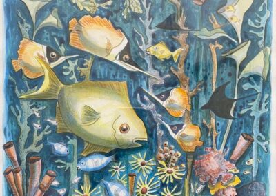 Inge Pape Trampler, Sea Life #1, Acrylic, 17"x17", $500