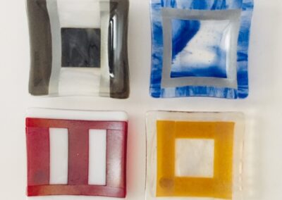 Mitchell Visoky, 4 glass plates 5"x5", $55.00 each