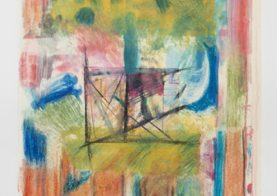 Helen Pasternack, Through the picket fence, Monotype collage, 14"x18", $400