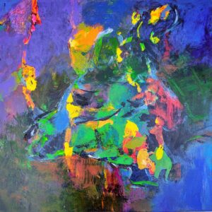 Fabian Wes Fleurant, Wild Species, Acrylic on giclee, 24"x24",$900