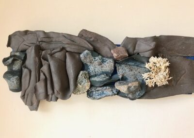 Jacqueline Lorieo, Drift and Root, Stoneware, rocks, coral, 6.5"x15"x2", $400