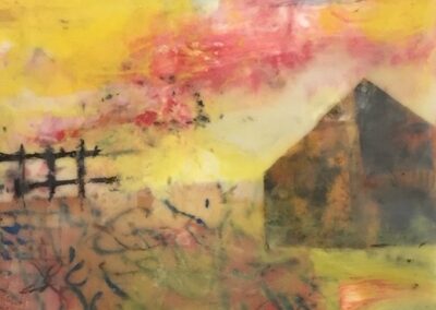 Mitchell Visoky, Colorland II, Encaustic on cradled panel, 12"x6", $600