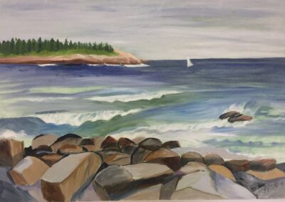 Hilda Green Demsky, Happy Sail, Oil on canvas, 20"x30", $900