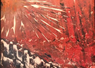 Jacqueline Lorieo, Fire Rays, Monotype, 12"x14", $300