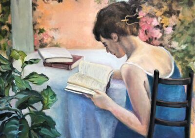 Sherri Paul, Summer Reading , Oil on linen, 20"x30", $800