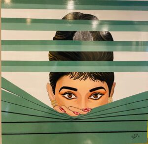 Mittul Mishra, The looks, Acrylic, Swarovski crystals, 36"x36", $1,000 - HONORARY MENTION I