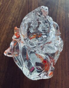 Inge Pape Trampler, #321 vase, Blown glass, 3 1/2"w x 2 1/2"h, $80