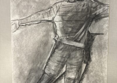 FASNY, Victoria Rolett, Gunnar Kohl, Self Portrait, Charcoal on paper, 17"x11"