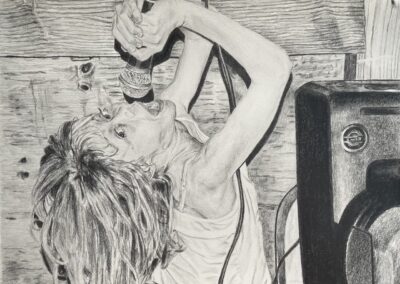MHS, Jill Shoffiett, Annie Jaswal, Karaoke, Pencil, 9"x12"