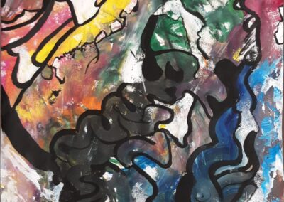 NRHS, AnnMarie Funigiello, Natalia Rivera, Untitled, Mixed media,18"x24"