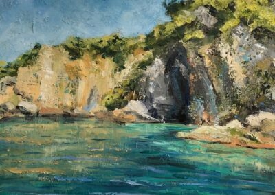 Deborah Petrucci, Nestled Cove, Oil on canvas, 14"x18", $675