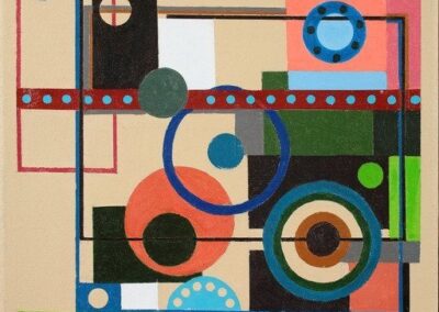 Larry Gordon, It Is About Time, Acrylic on Canvas, 12"x12",$500