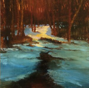 Catherine Caulfield Russell, Winter Light, Oil, 15"x15", $700