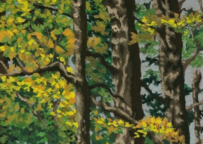 Gregory Beise, Three Trees, Gouache on paper, 14"x11"x0.25", $500