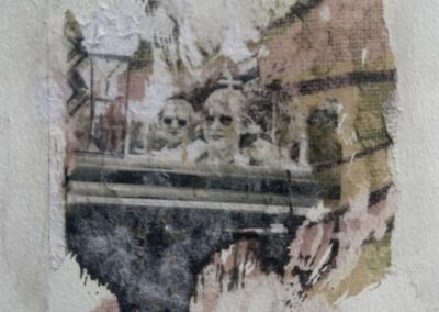 Ilene Bellovin, Newport, Paper Collage with Transfer, 4 1/2"x4", $150
