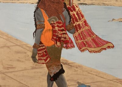 Mittul Mishra, Trident Yogi, Acrylic, Gold Leaf, 30"x40", $600
