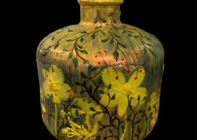 Robin Bikkal, Golden Garden, Glass Art, 4.5"x4.5", $125