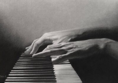 Carol Gromer, Adagio, Charcoal on paper, 20"x28", $3,000