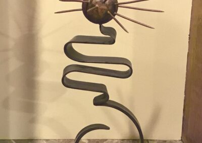 Margie Cohen, Stuck on You, Steel/copper, 15"x6"x4", $750