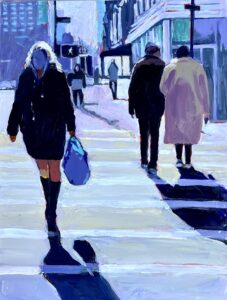 Marion Schneider, 72nd street, Acrylic on Board, 18"x24", $1,700