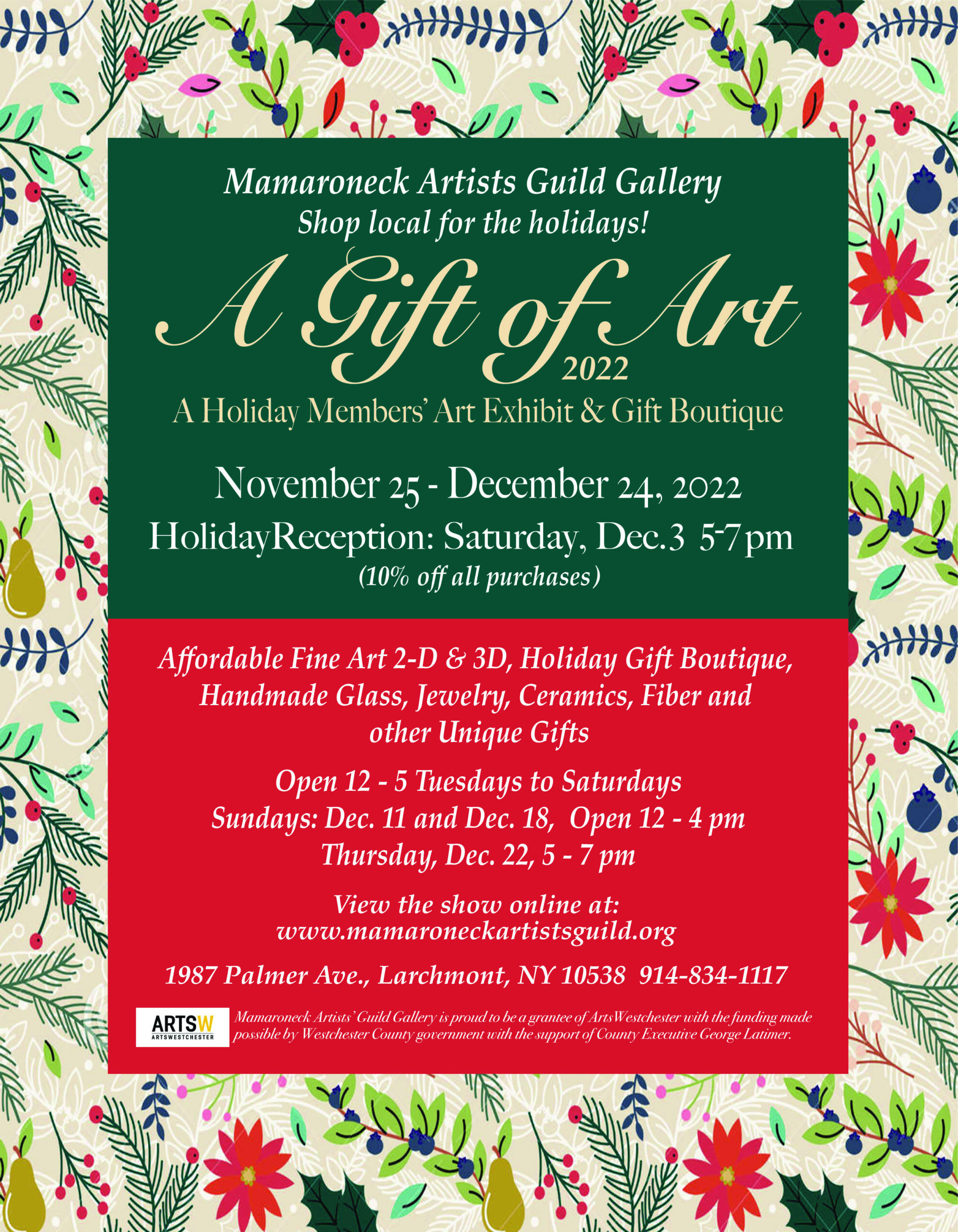 A flyer for online group show The Artist Perseveres