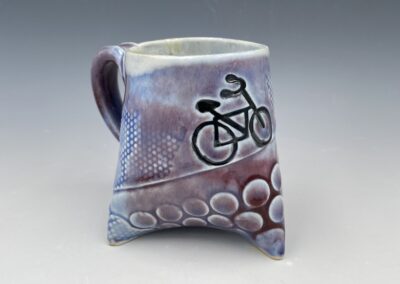 Robin Henschel, Purple bicycle mug, Porcelain, 5"x3"x3", $43