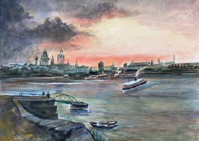 Inge Pape Trampler, Mainz Germany, Acrylic , 9"x12", $450