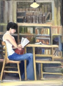 Sherri Paul, Study Session, Oil, 12"x9", $150