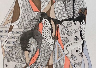 David Alge, Abstract drawing #33, pen and marker on paper, 14 x 11, $500