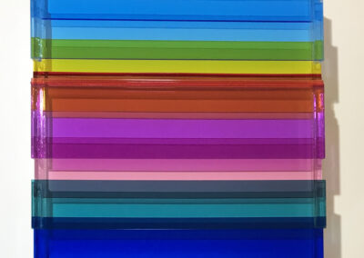 Neva Delihas,Setlow,Blue Skies.Plexiglass/wood,12x12x2,$1200