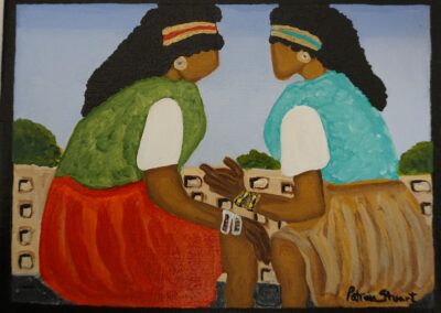 Patricia Stuart, The Talk, Acrylic, 6X8, $570.00
