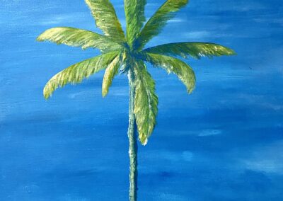 Dustin Batson, Bajan Palm, Acrylic on canvas, 16"x20", $500