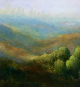 Virginia Zelman, L.A. Sky Line, Oil on linen, 25"x25", $1,800