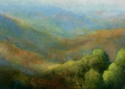 Virginia Zelman, L.A. Sky Line, Oil on linen, 25"x25", $1,800