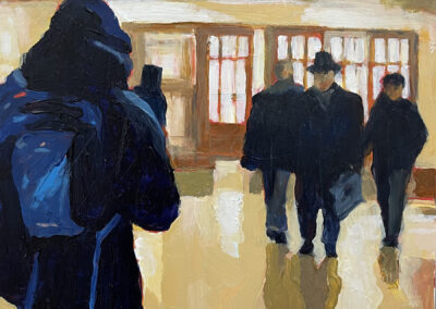 Marion Schneider, Grand Central Moment, Acrylic, 12"x12", $2000